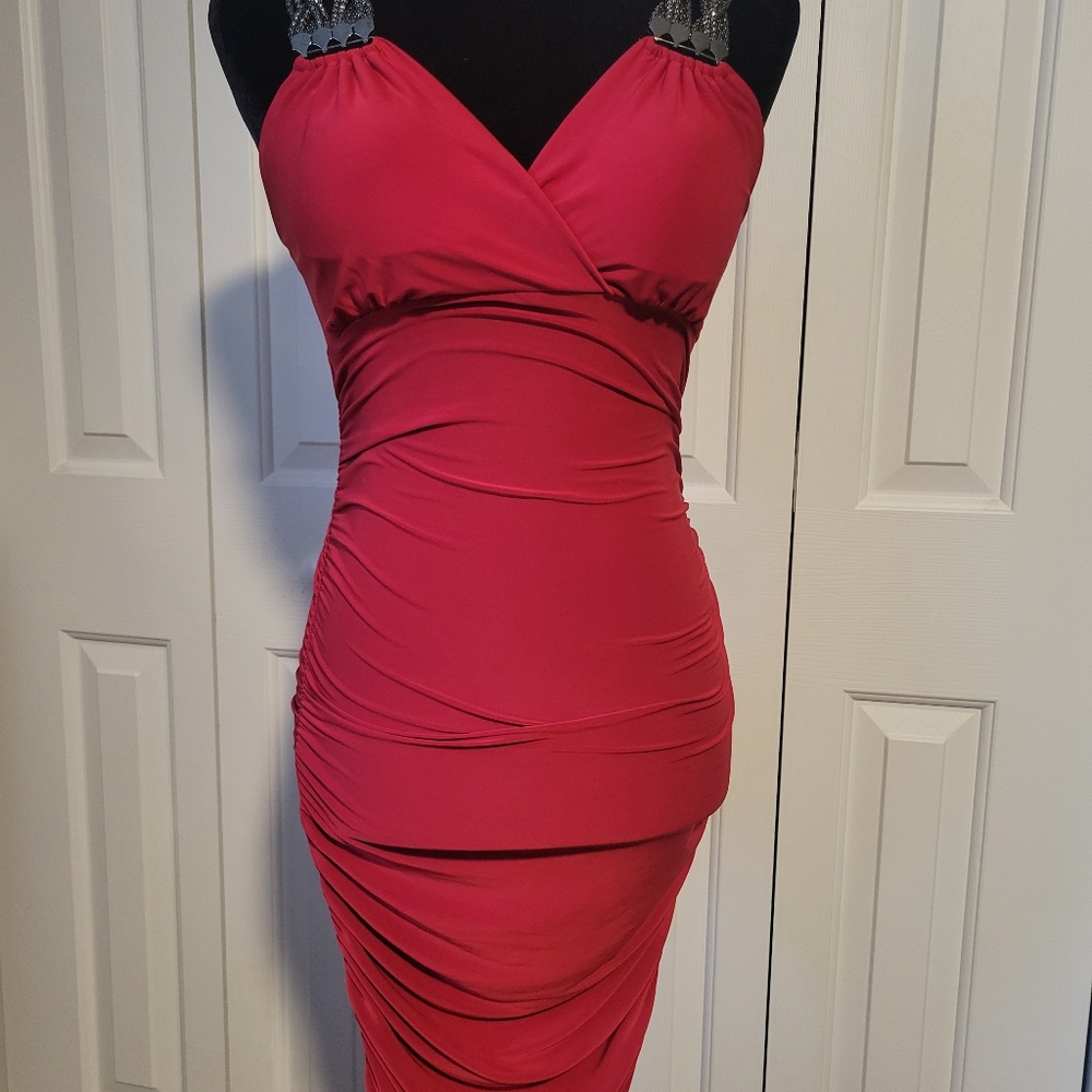 Beautiful Papaya fitted spandex dress
